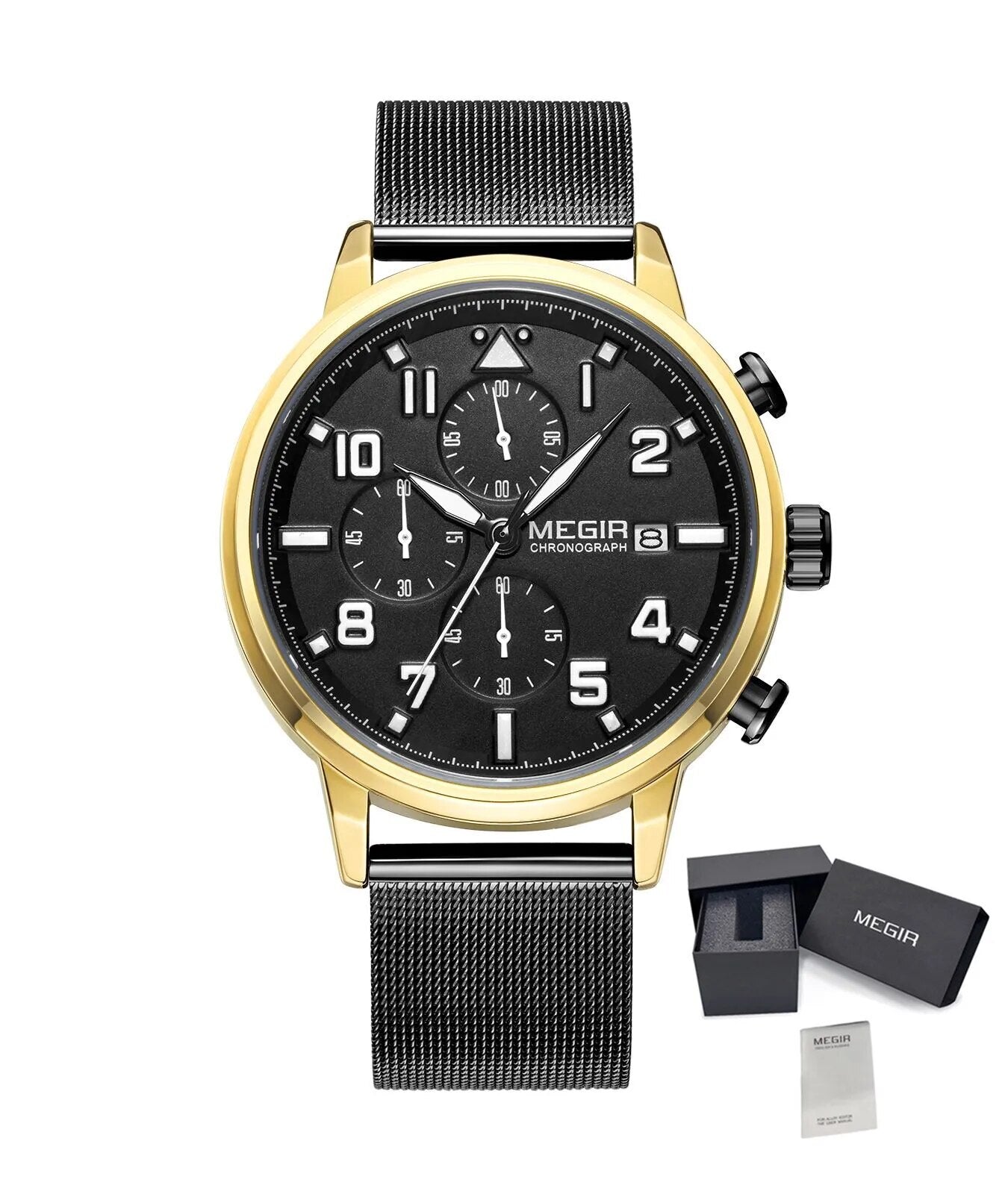 MEGIR Luxury Watches for Mens Casual Business Quartz Wrist Watch Calendar Date Man Clock Chronograph Relogio Masculino 2157-16