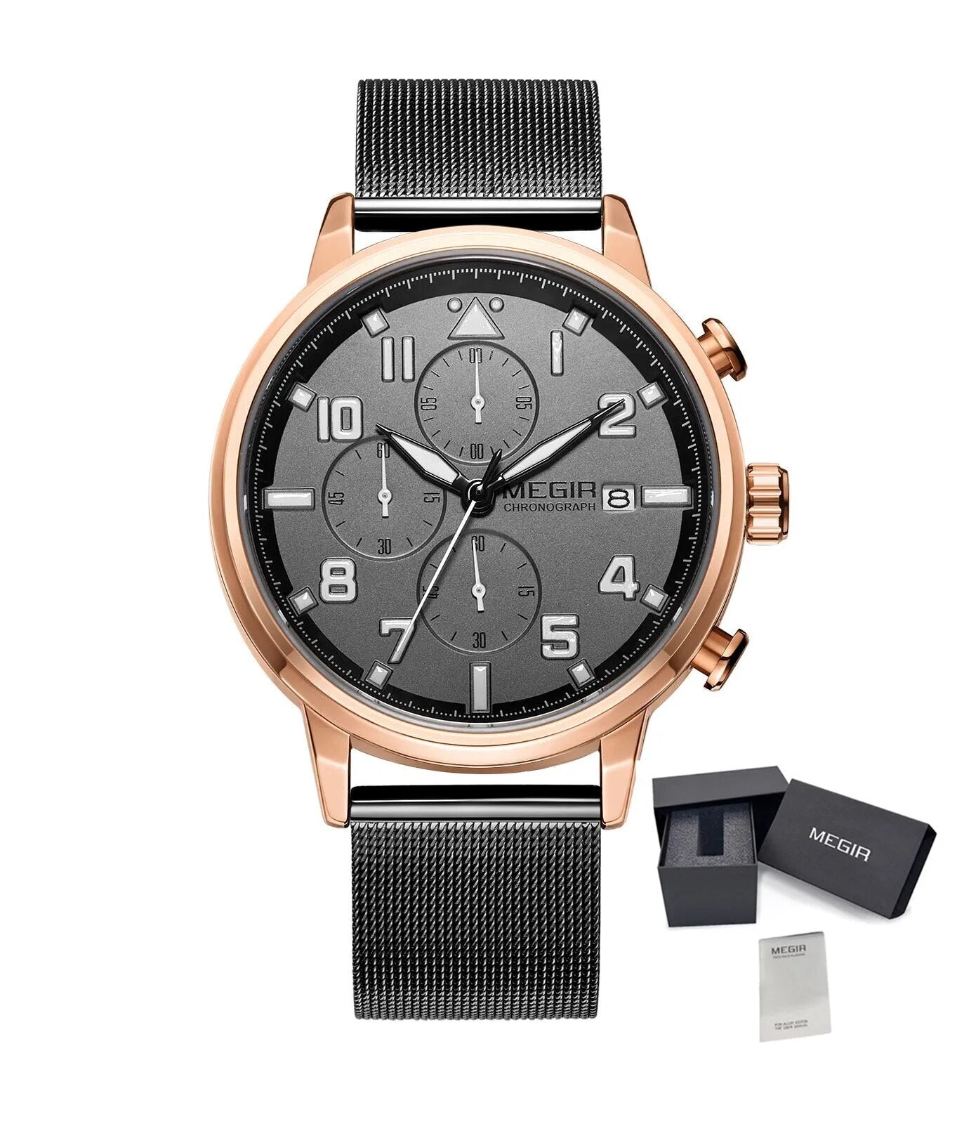 MEGIR Luxury Watches for Mens Casual Business Quartz Wrist Watch Calendar Date Man Clock Chronograph Relogio Masculino 2157-15