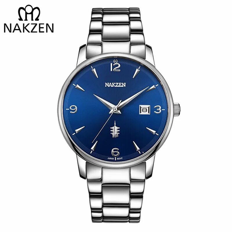 NAKZEN Male Casual Commerce Cool Watch Simple Wrist Watch Brand Luxury Men Quartz Watches Stainless Steel Waterproof Clock Gift-0