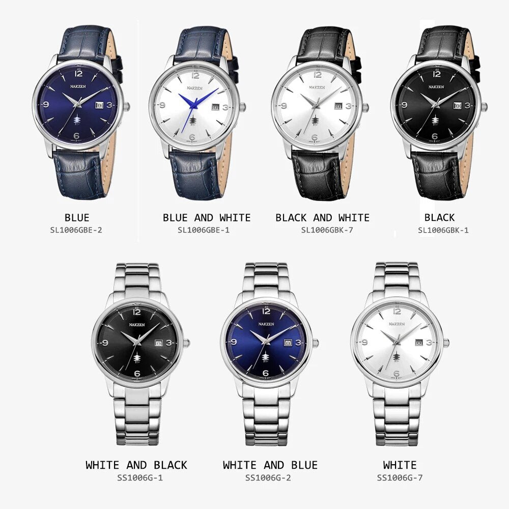 NAKZEN Male Casual Commerce Cool Watch Simple Wrist Watch Brand Luxury Men Quartz Watches Stainless Steel Waterproof Clock Gift-5
