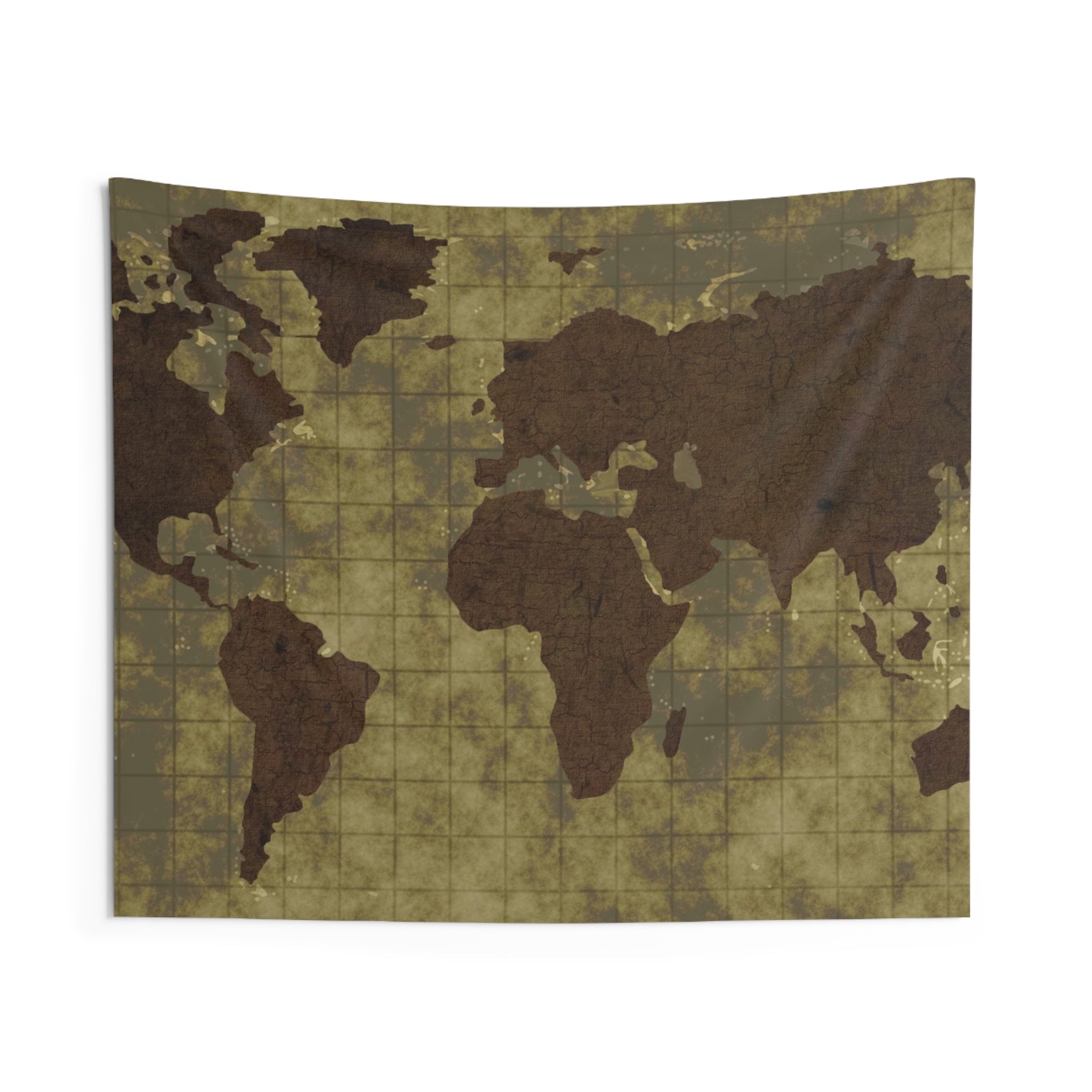 Worldmap Green Tapestry-0
