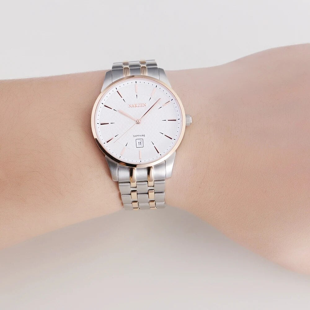 NAKZEN Top Luxury Brand Men's Watches Waterproof Quartz Stainless Steel Watch Rose Gold Watches Male Clock Relogio Masculino-5