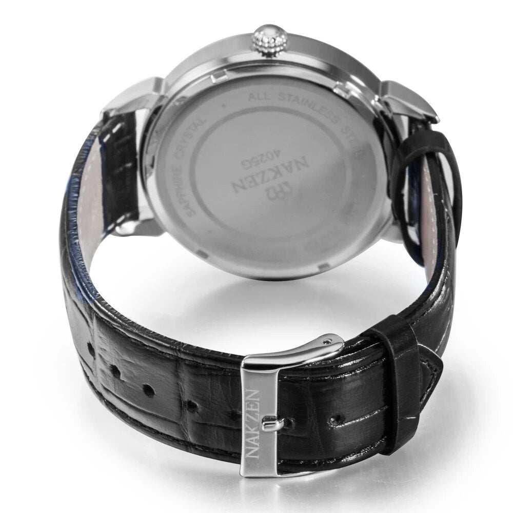 NAKZEN Classic Men Watch Top Brand Luxury Function Date Leather Sport Watches Male Business Quartz WristWatch Relogio Masculino-5