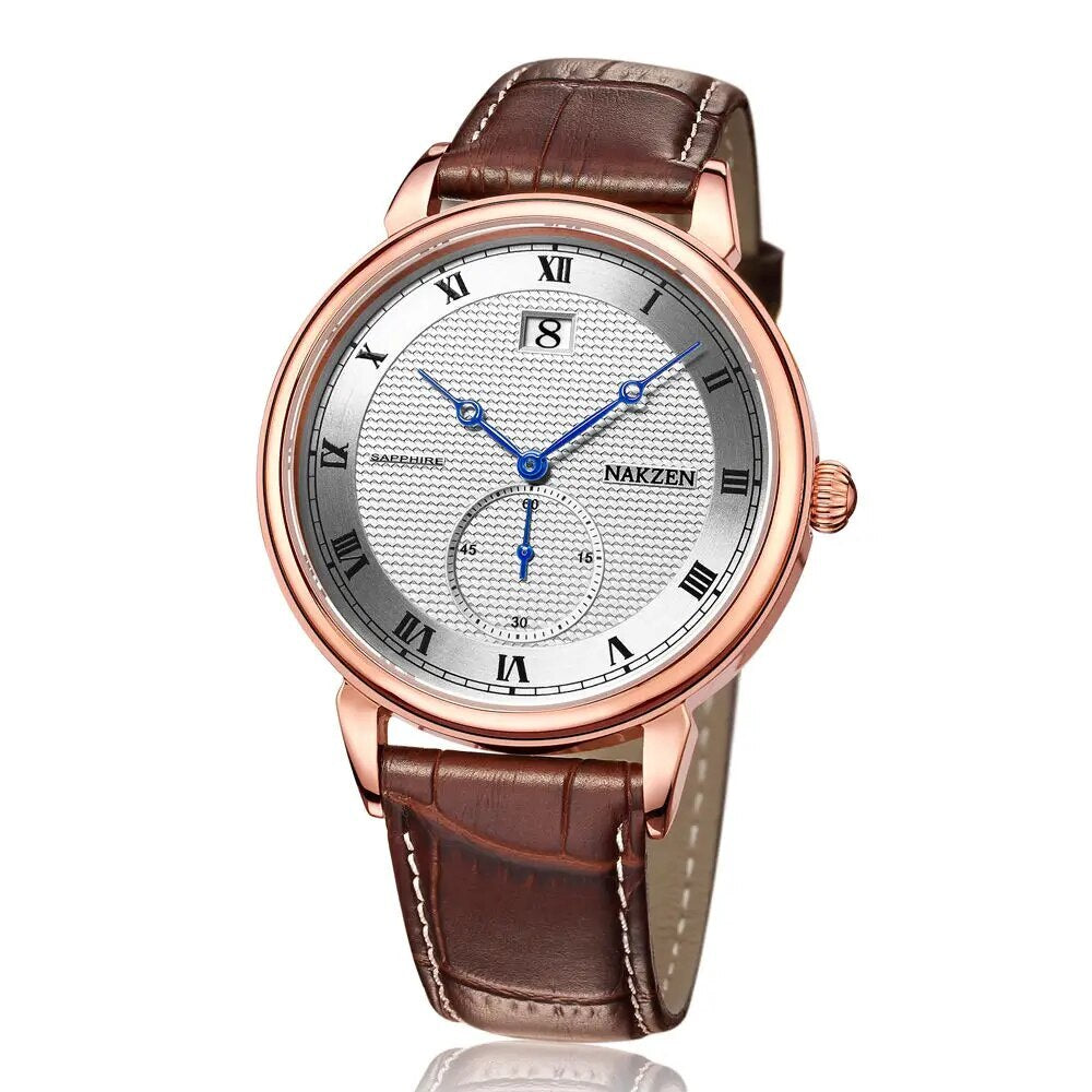 NAKZEN Classic Men Watch Top Brand Luxury Function Date Leather Sport Watches Male Business Quartz WristWatch Relogio Masculino-7