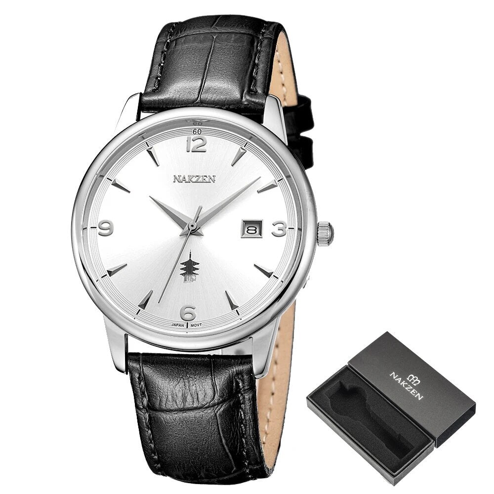 Men Watches Ontwerp Luxe Mannen Quartz Horloge Rvs Gmt Horloge Top Merk Echt leer Waterproof Dress Watch Horloges Reloj Homber-6