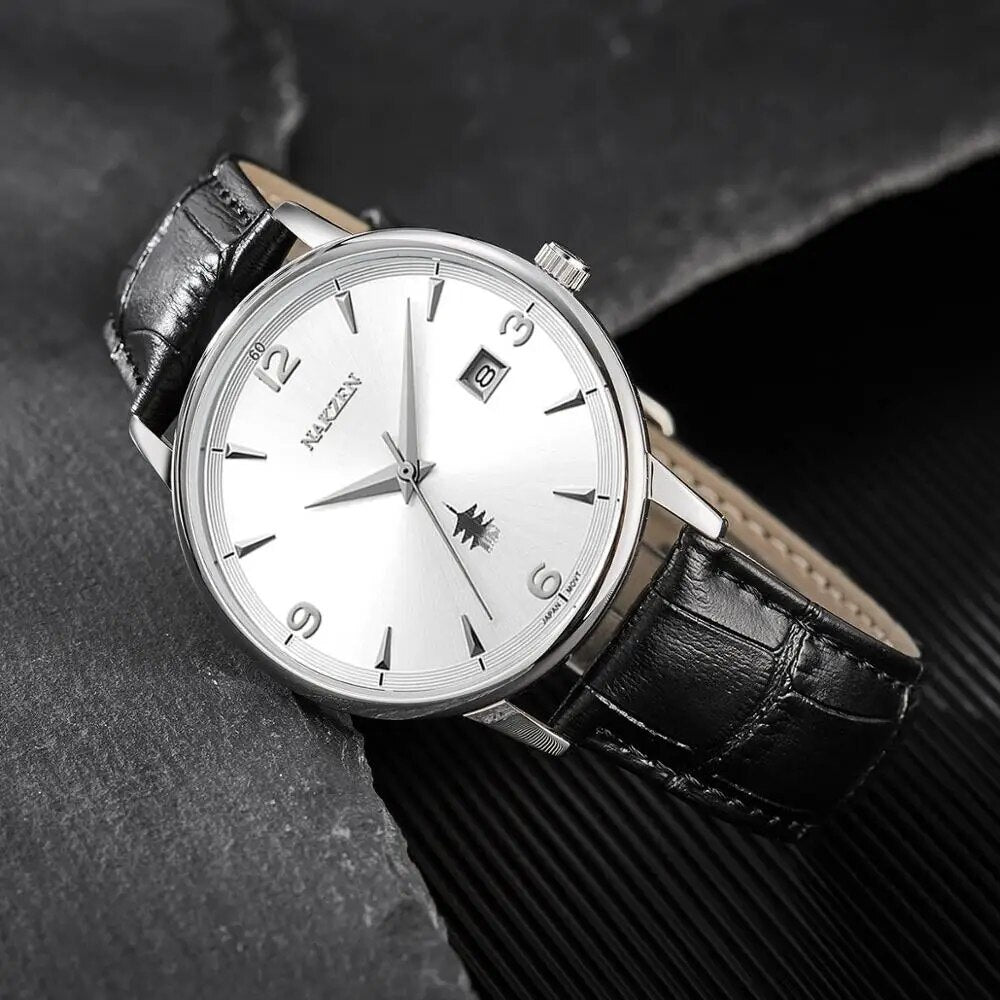 Men Watches Ontwerp Luxe Mannen Quartz Horloge Rvs Gmt Horloge Top Merk Echt leer Waterproof Dress Watch Horloges Reloj Homber-1