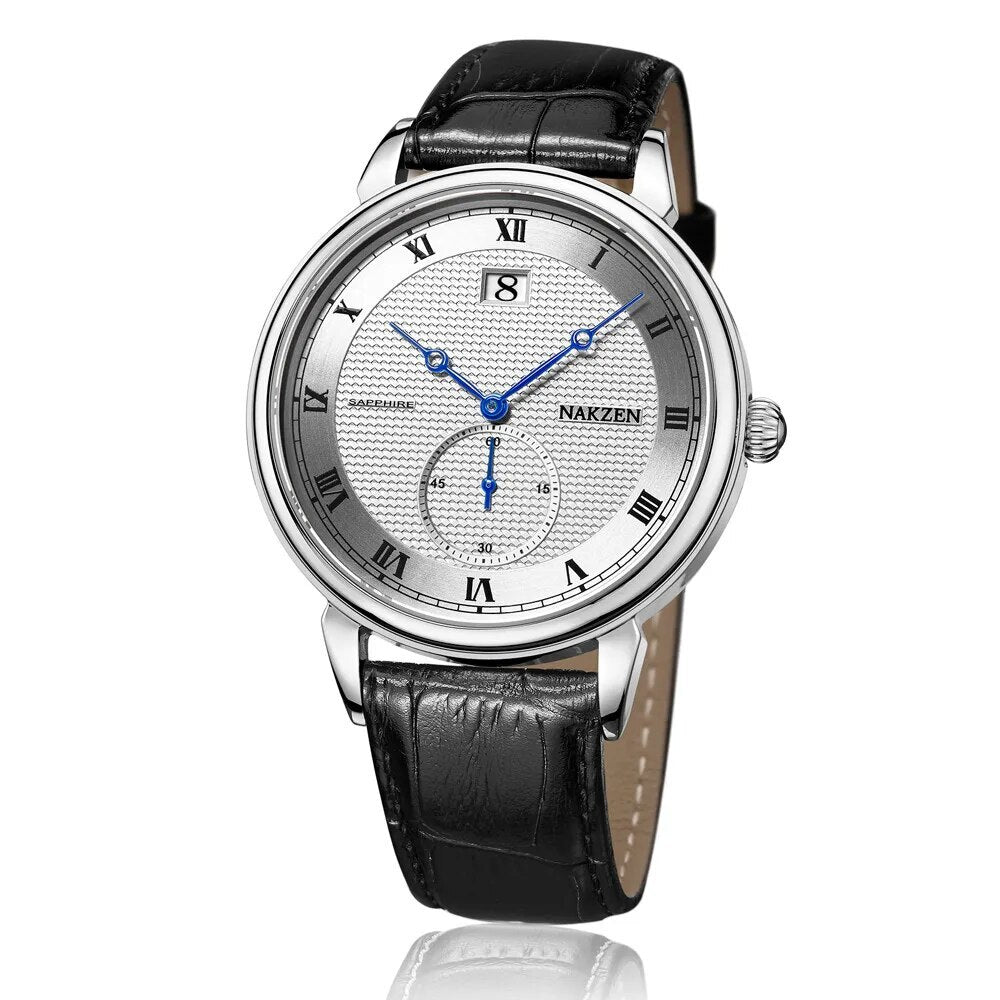 NAKZEN Classic Men Watch Top Brand Luxury Function Date Leather Sport Watches Male Business Quartz WristWatch Relogio Masculino-6
