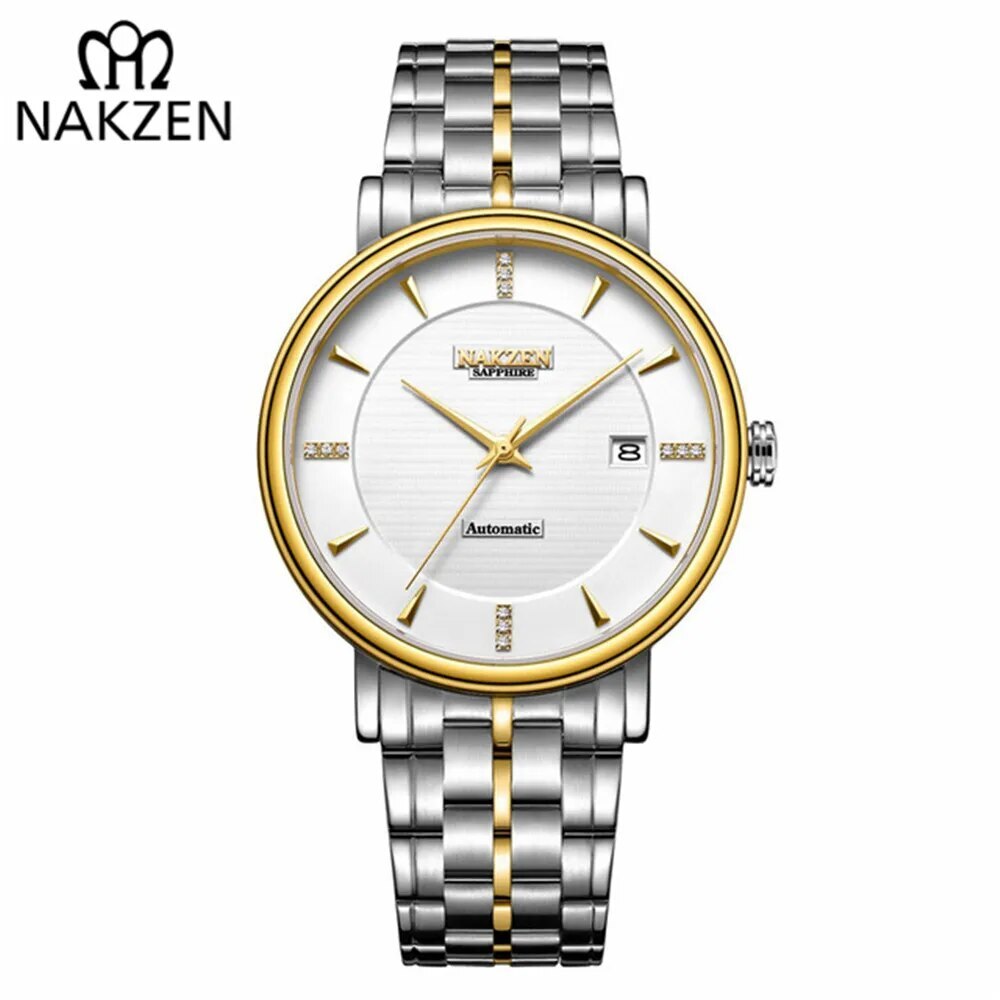 NAKZEN Men Business Wristwatch Brand Luxury Diamond Automatic Mechanical Watches Relogio Masculino Japanese movement Miyota 9015-0