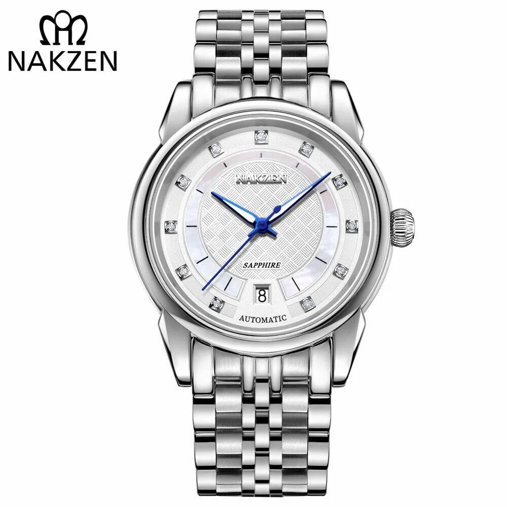 NAKZEN Men Japan Automatic NH35 Movement Mechanical Watch Mens Luminous Waterproof Diamond Classic Wrist Watches Reloj Hombre-0