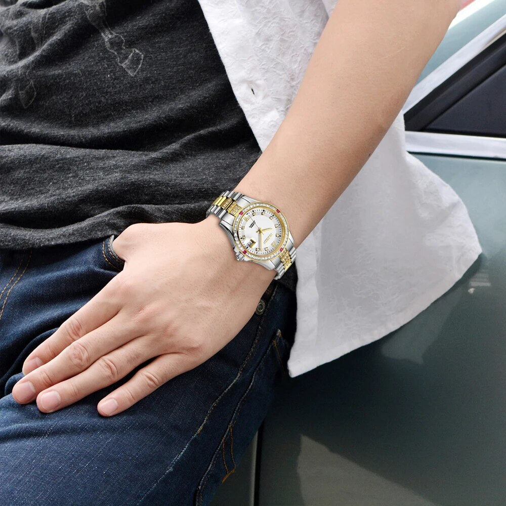 NAKZEN Men Japan NH35 Movement Automatic Mechanical Watch Elegant Diamond Stainless Steel Bracelet Watches Relogio Masculino-5