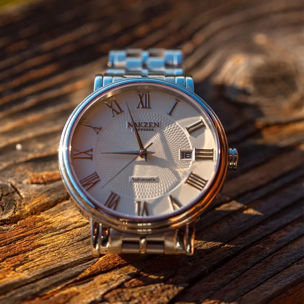 NAKZEN Men Classic Automatic Mechanical Watches Brand Luxury Man Stainless Steel Wristwatch Clock Relogio Masculino Miyota 9015-2