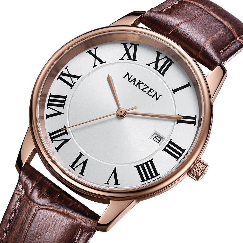 New NAKZEN Top Brand Luxury Fashion Mens Watches  Big Dia Stainless Steel Quartz Watch Men Sport Male Clock Relogio Masculino-0