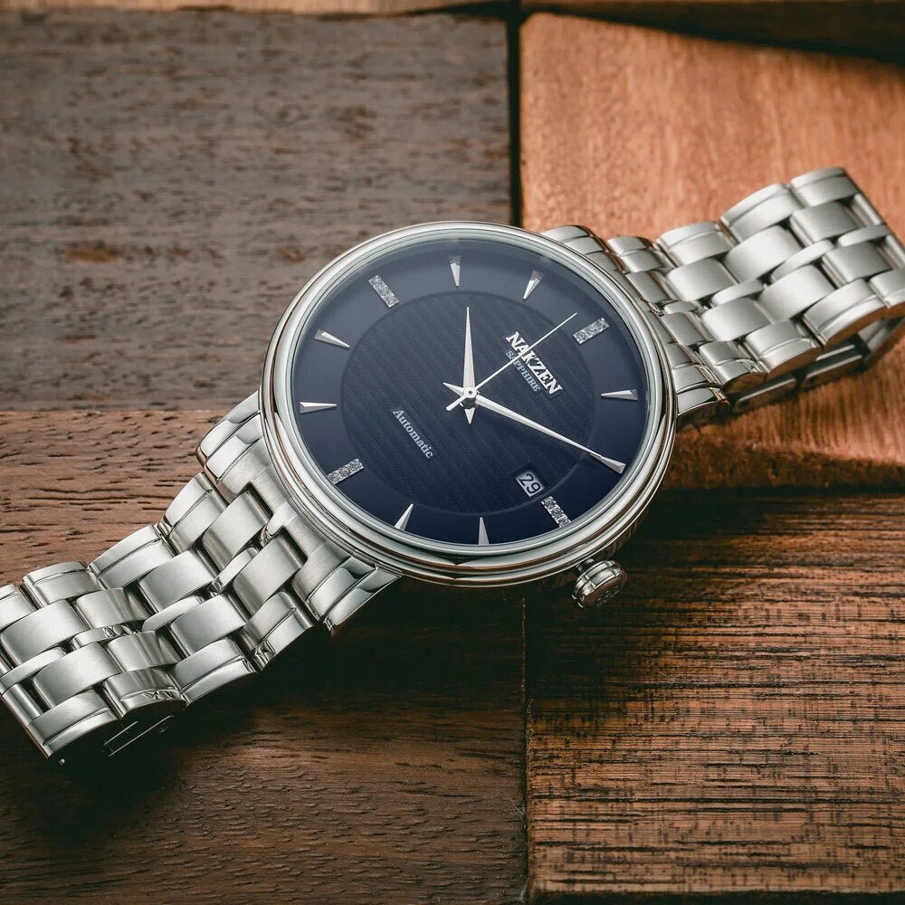 NAKZEN Men Business Wristwatch Brand Luxury Diamond Automatic Mechanical Watches Relogio Masculino Japanese movement Miyota 9015-3