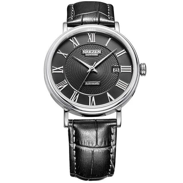 NAKZEN Men Classic Automatic Mechanical Watches Brand Luxury Man Stainless Steel Wristwatch Clock Relogio Masculino Miyota 9015-11