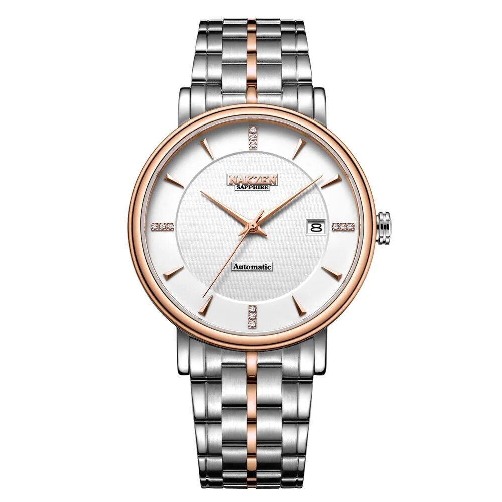 NAKZEN Men Business Wristwatch Brand Luxury Diamond Automatic Mechanical Watches Relogio Masculino Japanese movement Miyota 9015-7