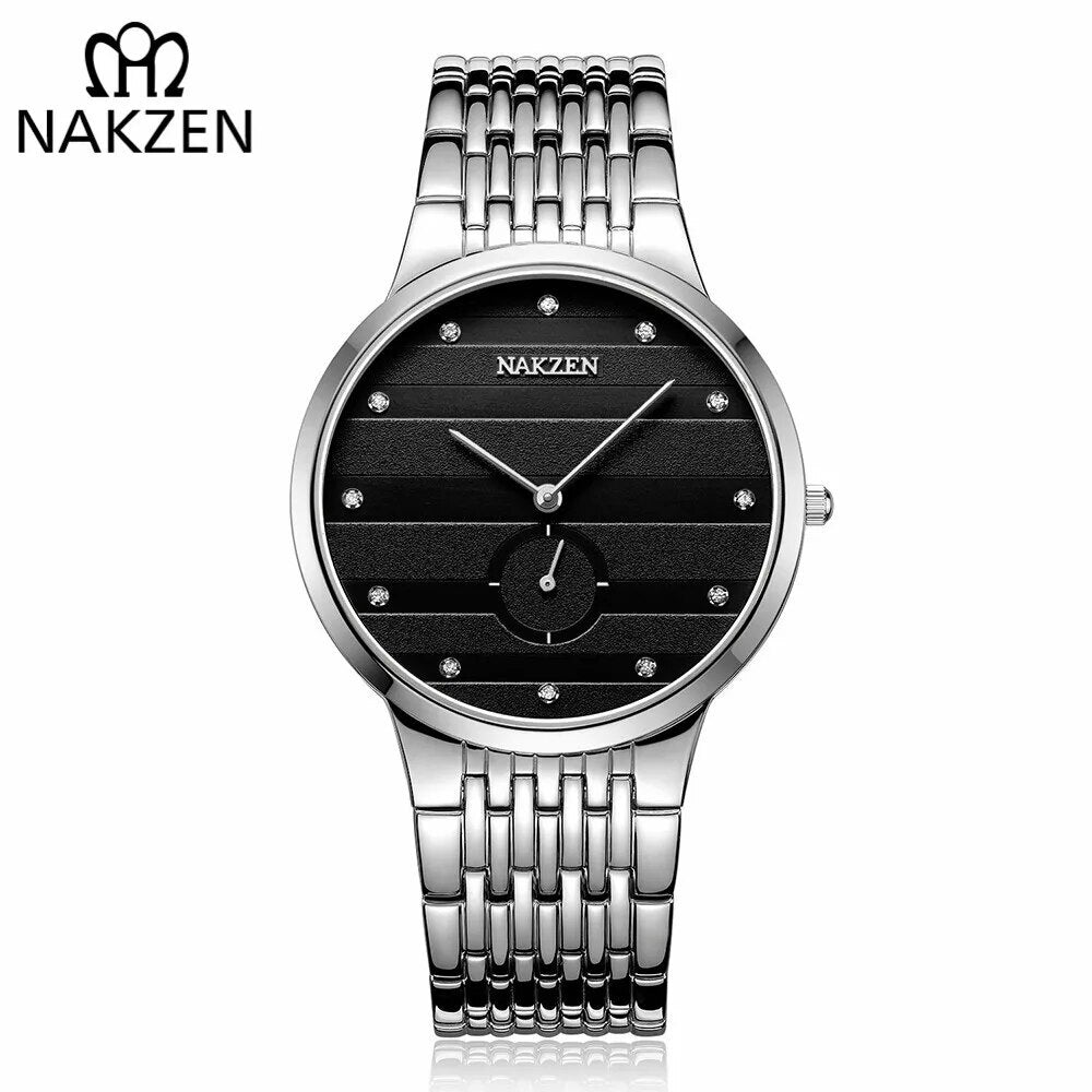 NAKZEN Commerce Diamond Men Watch Famous Luxury Brand Sapphire Watches Men's Stainless Steel Simple Black Gold Watch Male Clock-0