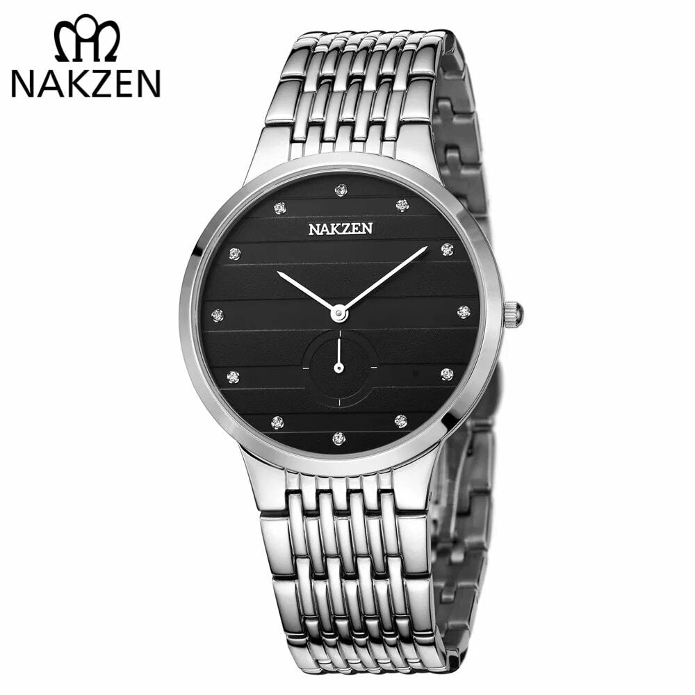 NAKZEN Diamond Men Watch Luxury Brand Sapphire Watches Mens Stainless Steel Black Gold Wristwatch Male Clock Relogio Masculino-0