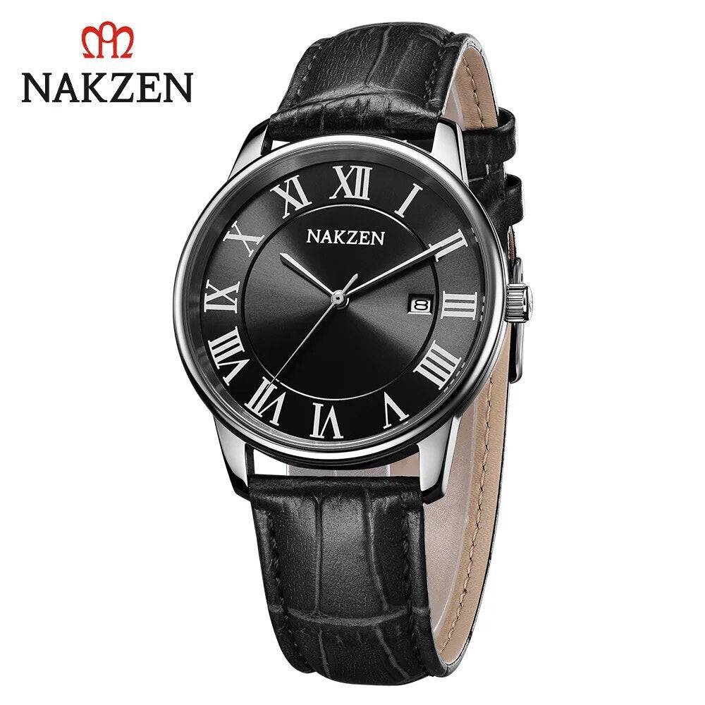 New NAKZEN Top Brand Luxury Fashion Mens Watches  Big Dia Stainless Steel Quartz Watch Men Sport Male Clock Relogio Masculino-9