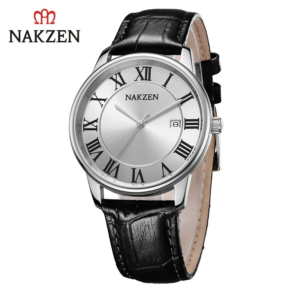 New NAKZEN Top Brand Luxury Fashion Mens Watches  Big Dia Stainless Steel Quartz Watch Men Sport Male Clock Relogio Masculino-7
