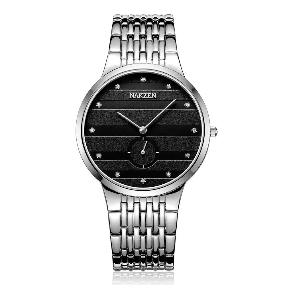 NAKZEN Commerce Diamond Men Watch Famous Luxury Brand Sapphire Watches Men's Stainless Steel Simple Black Gold Watch Male Clock-6