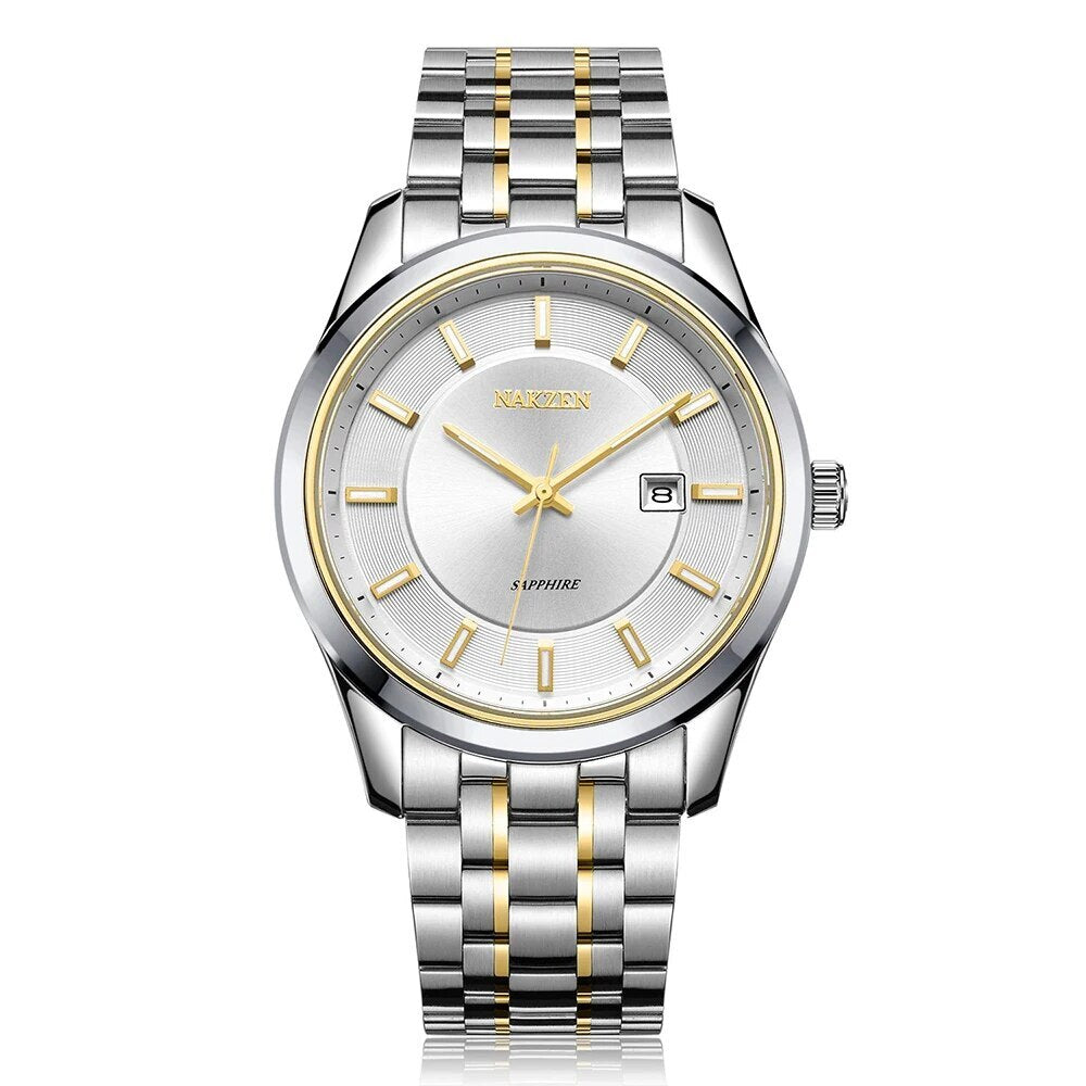 NAKZEN Top Brand Men Watch Hour Calendar Display Quartz Watches Genuine Waterproof Wristwatch Male clock Gift Relogio Masculinoc-2