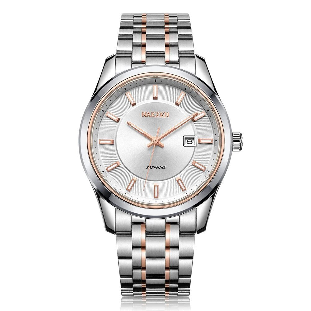 NAKZEN Top Brand Men Watch Hour Calendar Display Quartz Watches Genuine Waterproof Wristwatch Male clock Gift Relogio Masculinoc-1