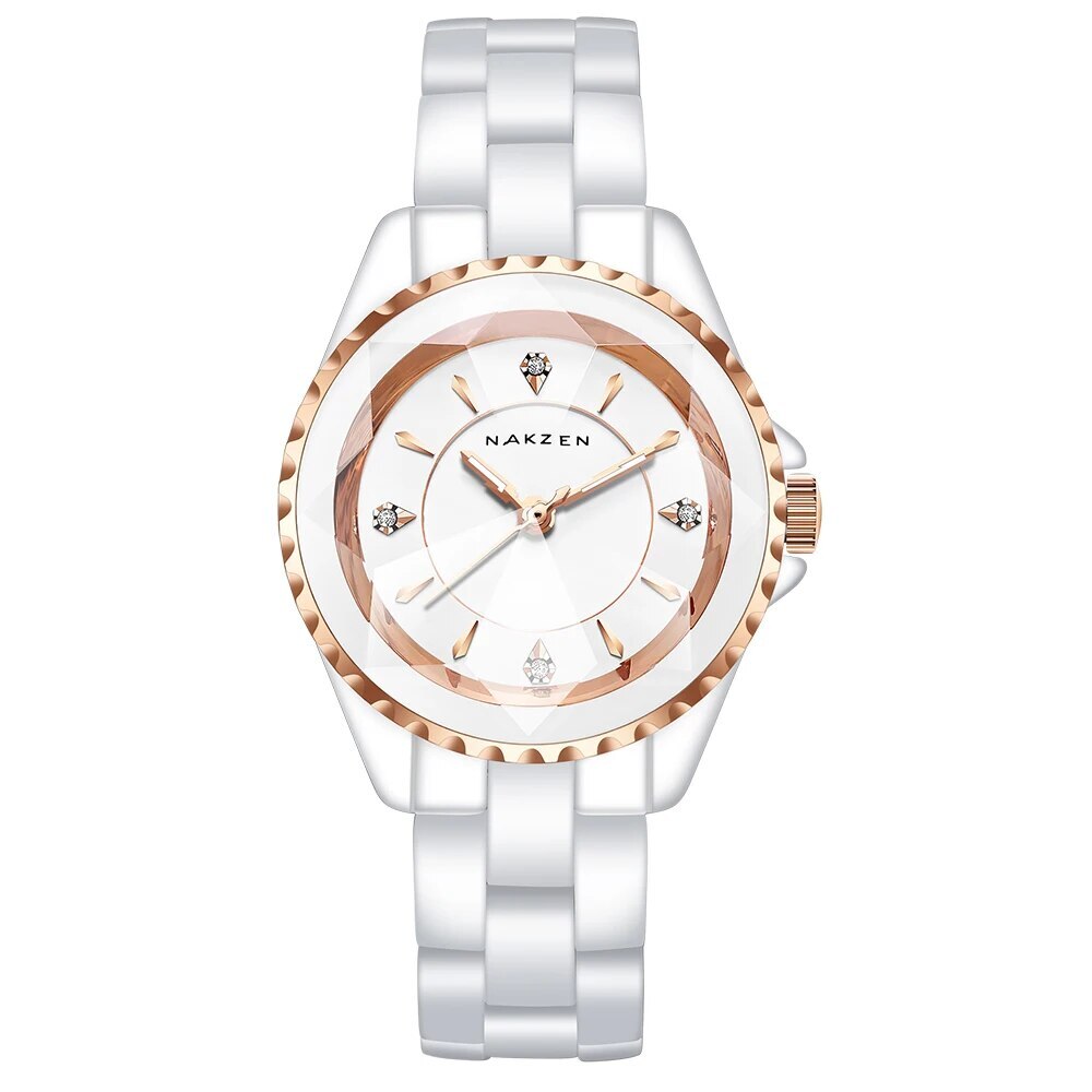 NAKZEN Ladies Ceramic Quartz Watch Women New Fashion Analog Waterproof Diamond Wristwatches For Gifts Clock Relojes Mujer-4