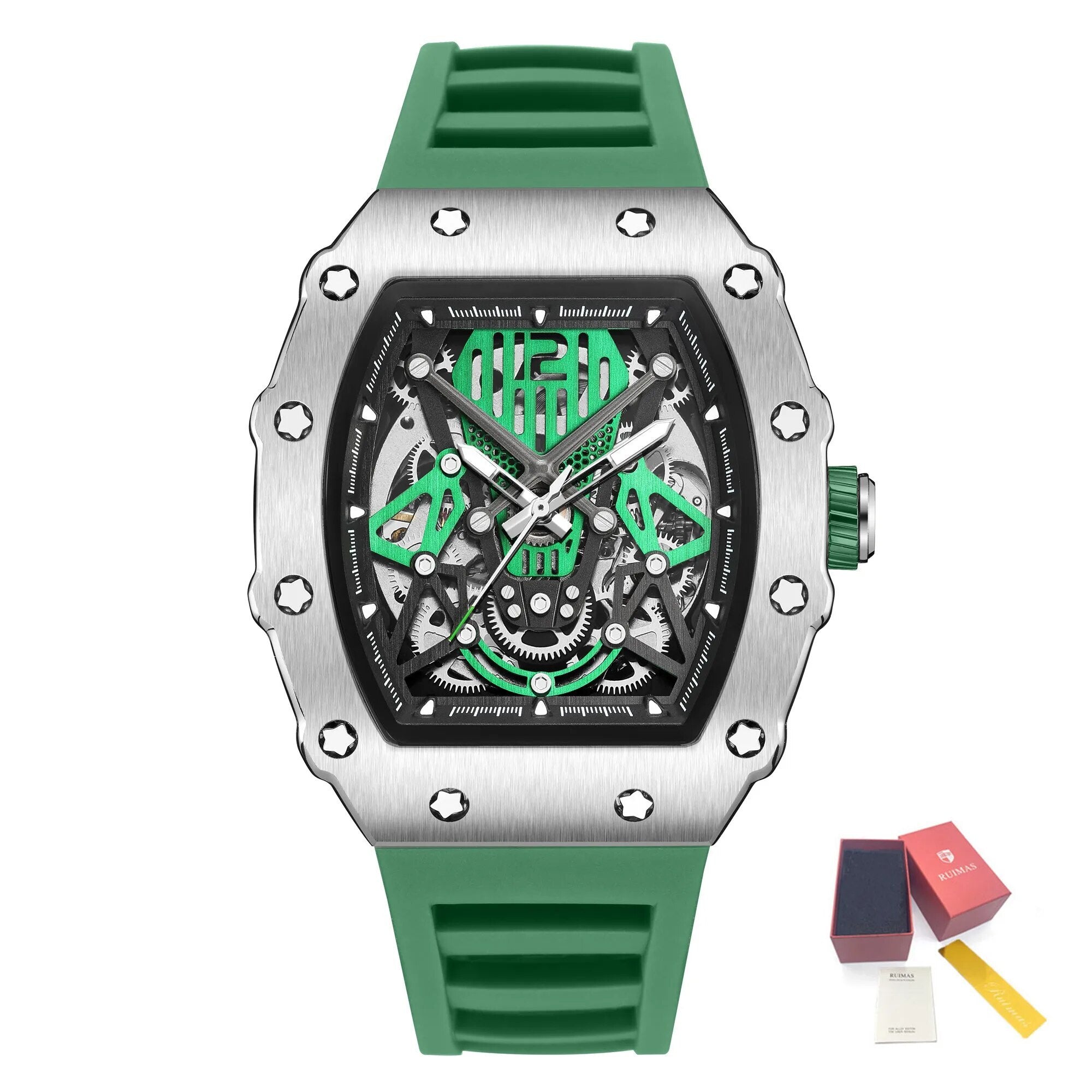 RUIMAS Luxury Watch Men Fashion Automatic Mechanical Watches Clock Silicone Strap Sport Casual Wristwatch Big Dial Reloj Hombre-17