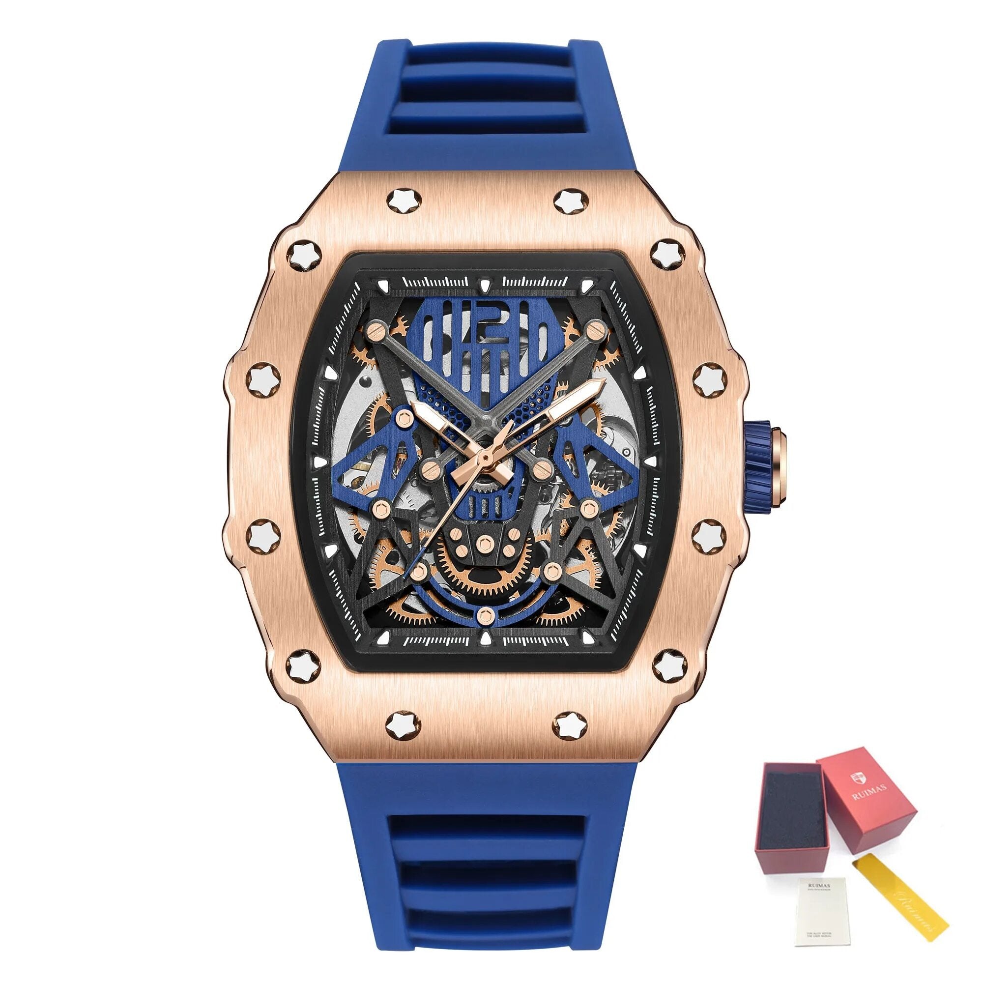 RUIMAS Luxury Watch Men Fashion Automatic Mechanical Watches Clock Silicone Strap Sport Casual Wristwatch Big Dial Reloj Hombre-16