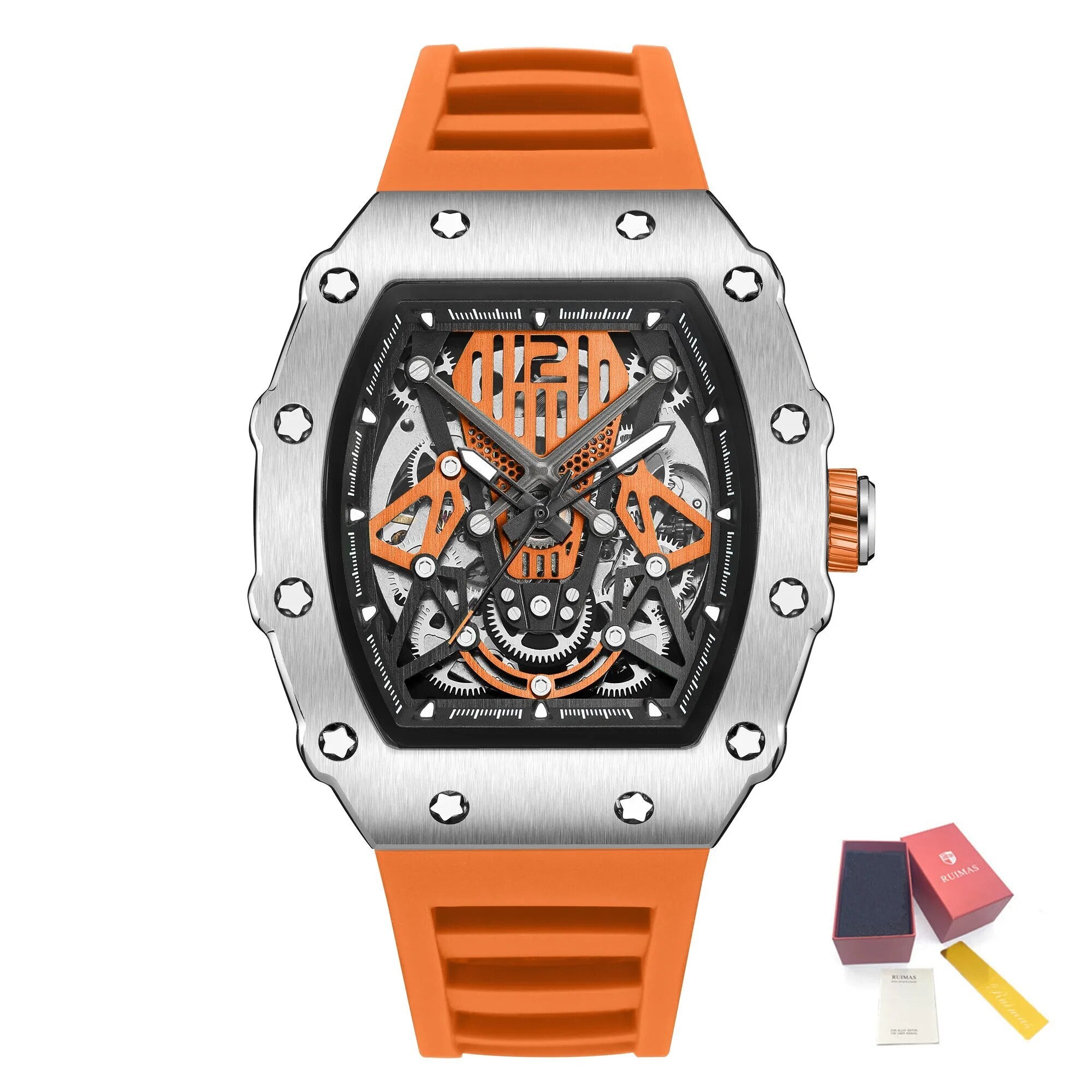 RUIMAS Luxury Watch Men Fashion Automatic Mechanical Watches Clock Silicone Strap Sport Casual Wristwatch Big Dial Reloj Hombre-18