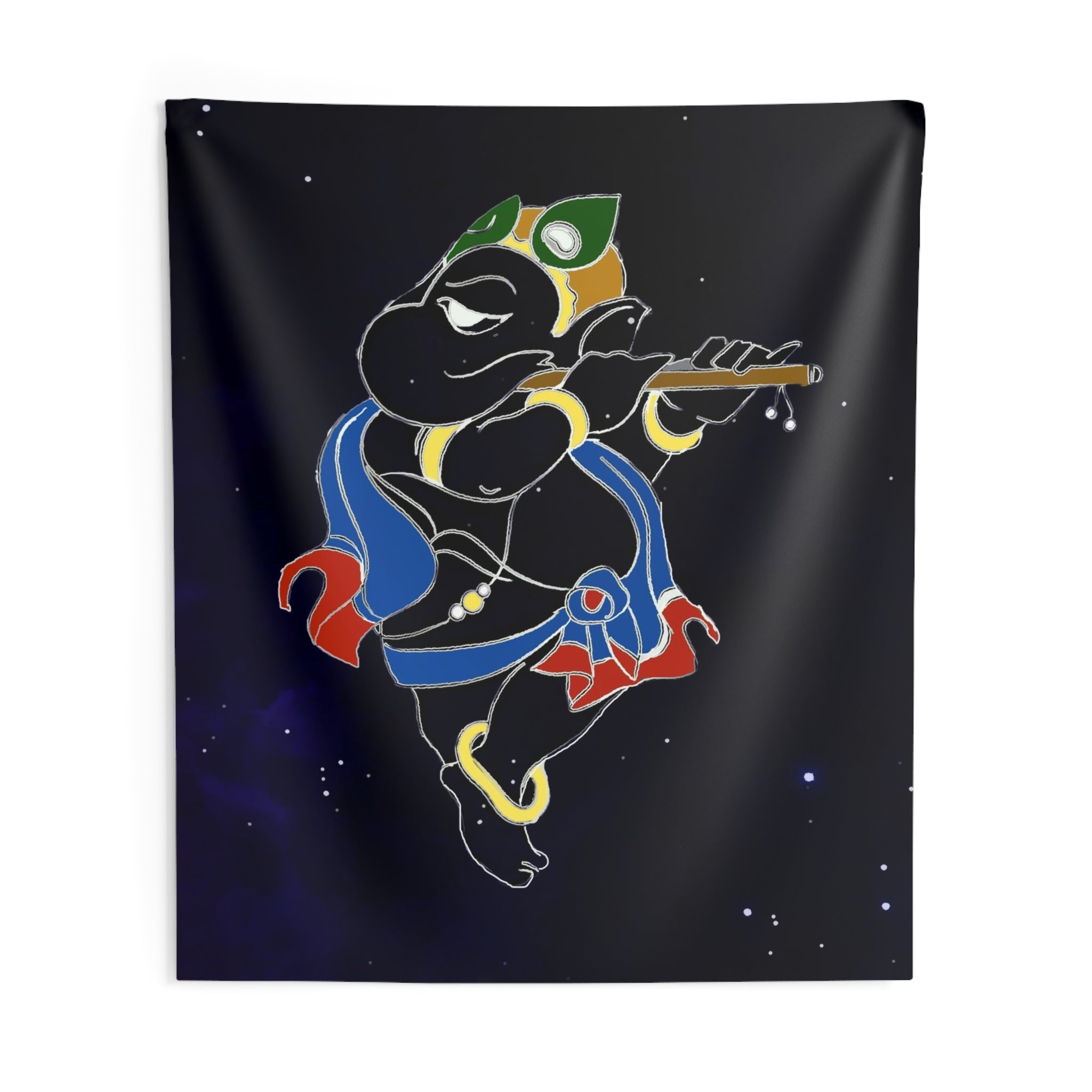Flute Ganesha Tapestry-3