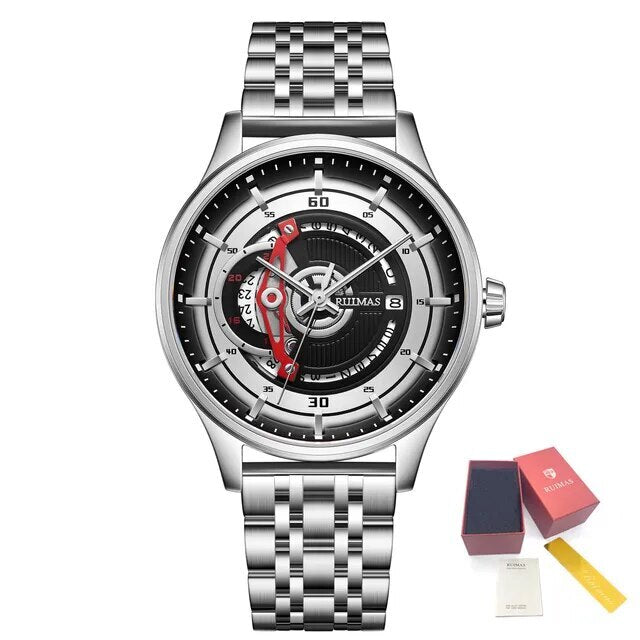 RUIMAS Luxury Business Watches for Mens Fashion Stainless Steel Automatic Mechanical Watch Waterproof Date Wristwatch Clock 6786-11