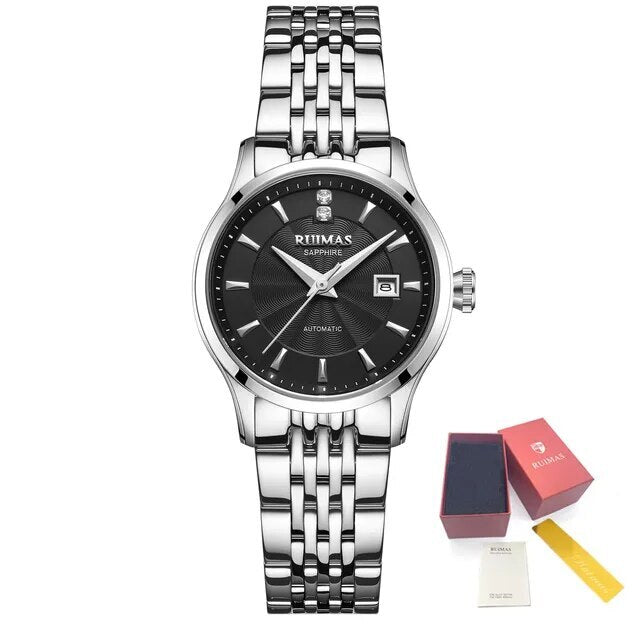 RUIMAS Brand Luxury Women Automatic Mechanical Watches Fashion Ladies Business Casual Wristwatch Sapphire Clock Reloj Mujer 6755-15