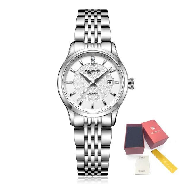 RUIMAS Brand Luxury Women Automatic Mechanical Watches Fashion Ladies Business Casual Wristwatch Sapphire Clock Reloj Mujer 6755-13