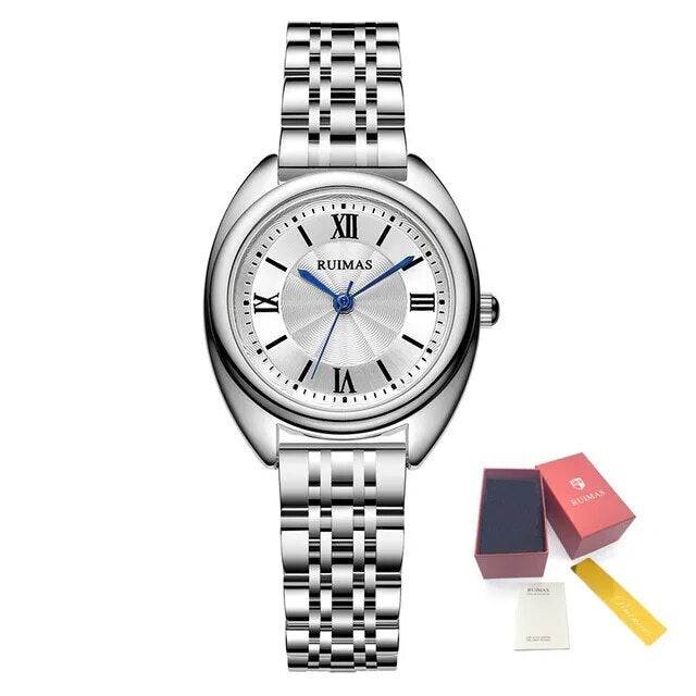 RUIMAS Luxury Women Watch Fashion Ladies Quartz Watches Waterproof Stainless Steel Casual Business Wrist Watch Female Clock 593-12