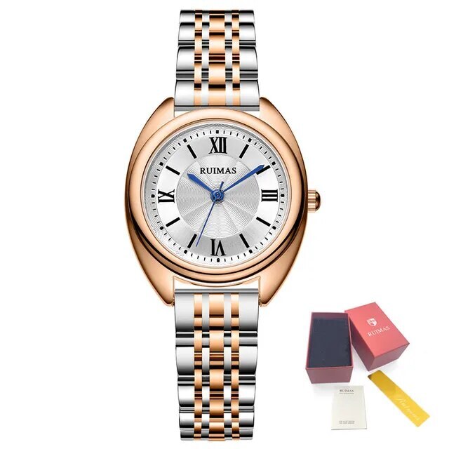 RUIMAS Luxury Women Watch Fashion Ladies Quartz Watches Waterproof Stainless Steel Casual Business Wrist Watch Female Clock 593-11