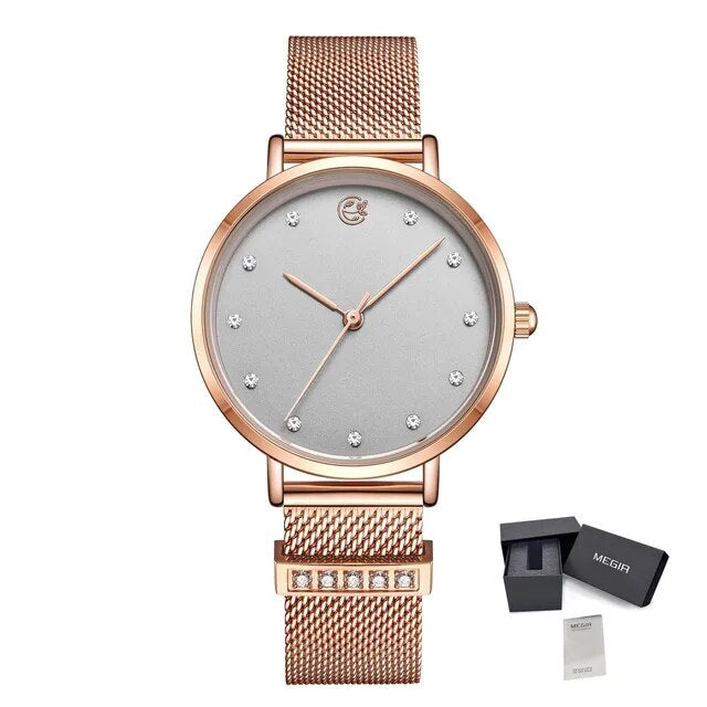 MEGIR Fashion Women Watches Top Brand Luxury Ladies Dress Clock Steel Bracelet Clock Female Quartz Wristwatch Relogio Feminino-10