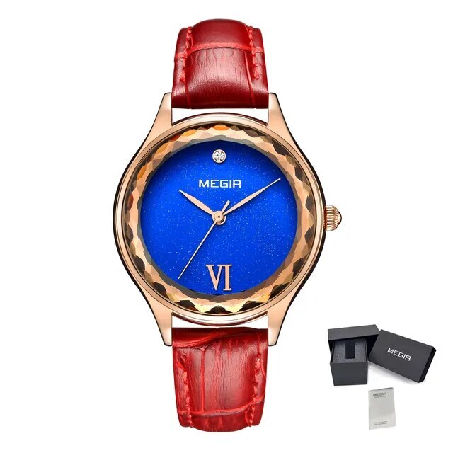 MEGIR Fashion Watch for Women Luxury Leather Casual Simple Quartz Wristwatch Waterproof Ladies Dress Clock Relogio Feminino-8