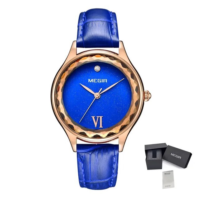 MEGIR Fashion Watch for Women Luxury Leather Casual Simple Quartz Wristwatch Waterproof Ladies Dress Clock Relogio Feminino-9