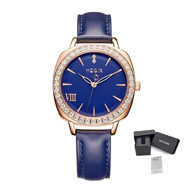 MEGIR Fashion Women Watch Luxury Diamond Leather Ladies Bracelet Watch Female Quartz Wristwatches Dress Clock Relogio Feminino-13