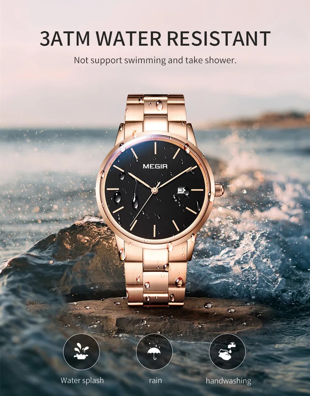 MEGIR Quartz Watch for Men Top Brand Luxury Steel Band Wristwatches Business Casual Date Clock Waterproof Relogio Masculino-7