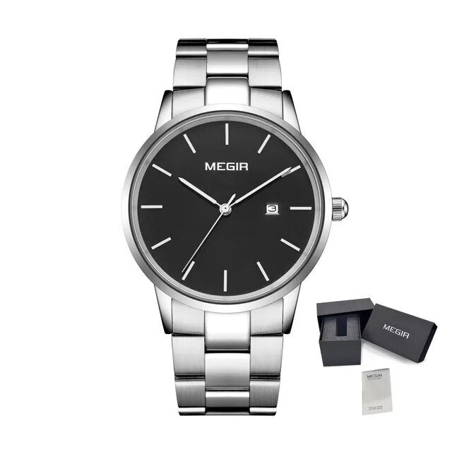 MEGIR Quartz Watch for Men Top Brand Luxury Steel Band Wristwatches Business Casual Date Clock Waterproof Relogio Masculino-18
