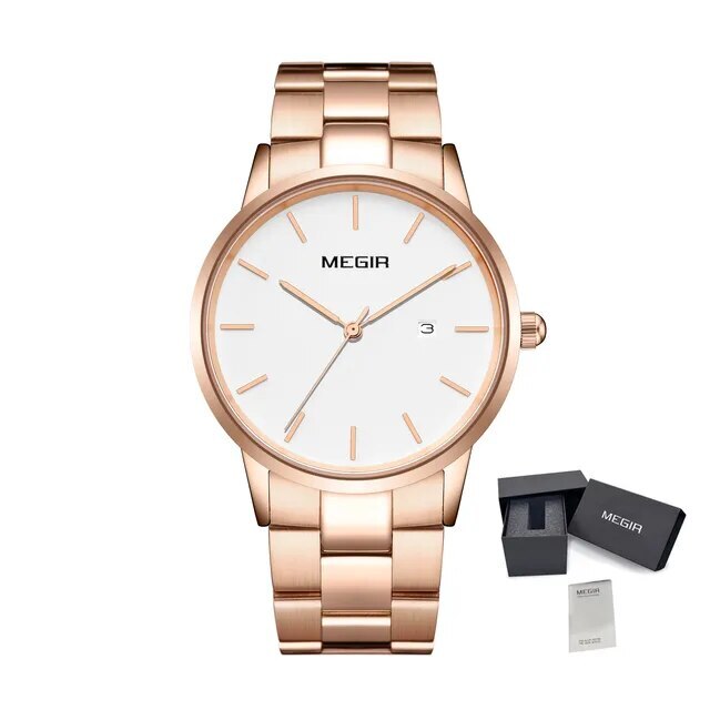 MEGIR Quartz Watch for Men Top Brand Luxury Steel Band Wristwatches Business Casual Date Clock Waterproof Relogio Masculino-17