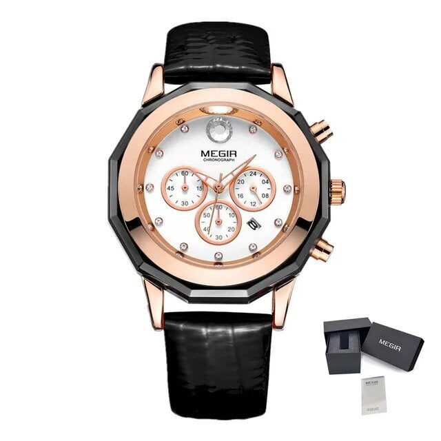 MEGIR Luxury Brand Women Bracelet Watches Ladies Fashion Quartz Sport Wristwatch Leather Dress Clock Chronograph Reloj Hombre-12