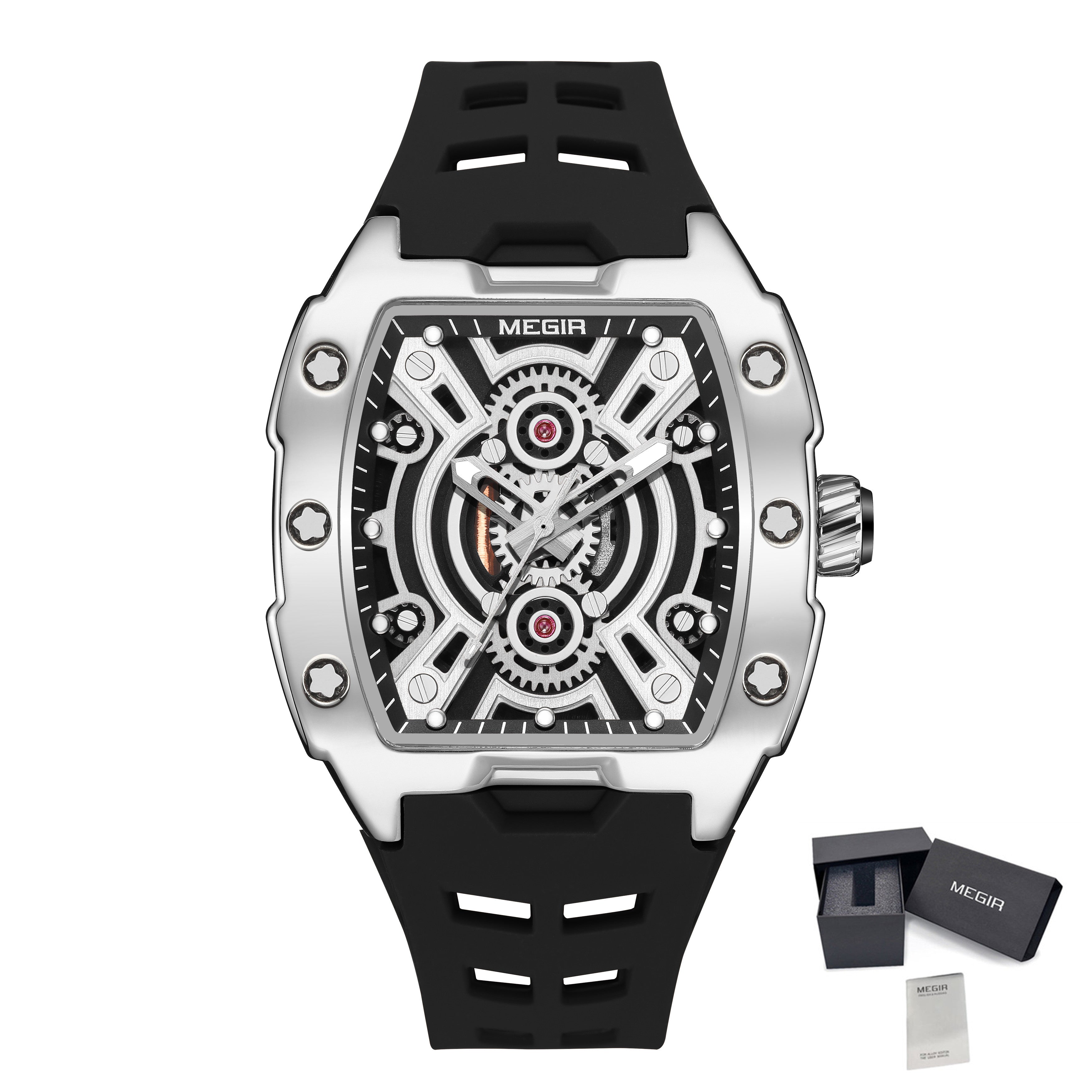 MEGIR New Sport Watches for Men Waterproof Male Military Quartz Wristwatch Silicone Strap Large Dial Luminous Watch Montre Homme-14