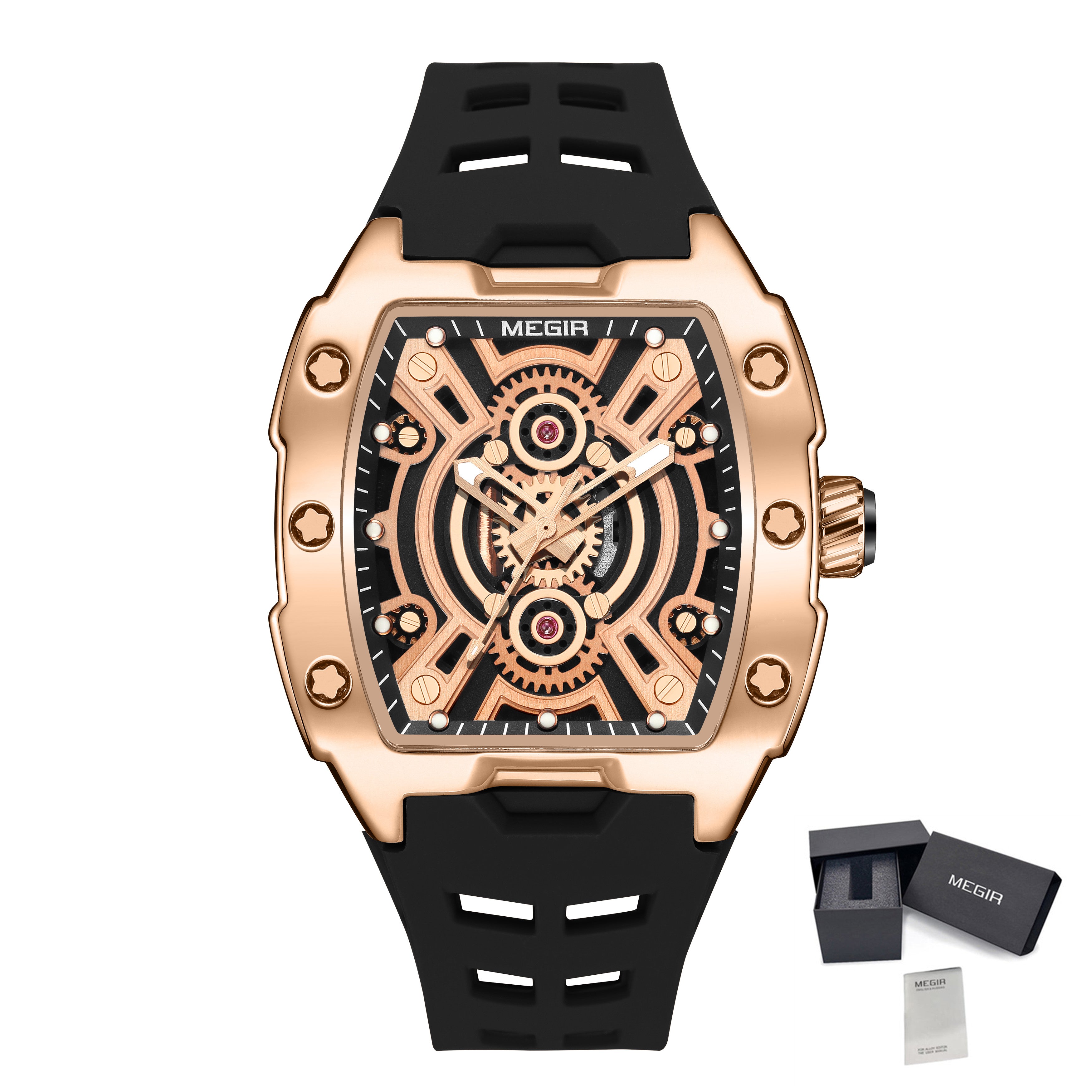 MEGIR New Sport Watches for Men Waterproof Male Military Quartz Wristwatch Silicone Strap Large Dial Luminous Watch Montre Homme-13