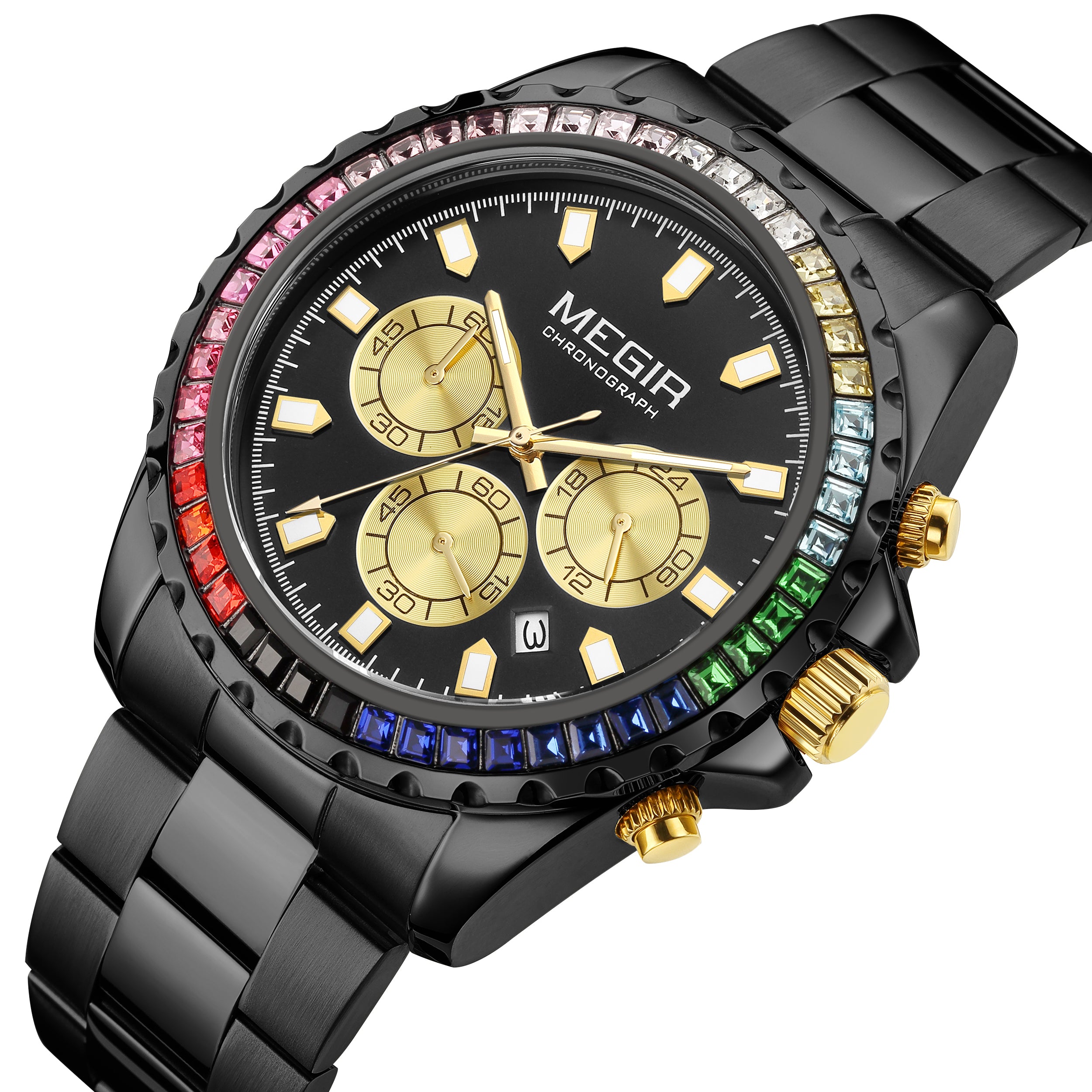 MEGIR Men Watches Brand Luxury Military Wristwatch Waterproof Steel Strap Quartz Chronograph Date Clock Male Relogio Masculino-7