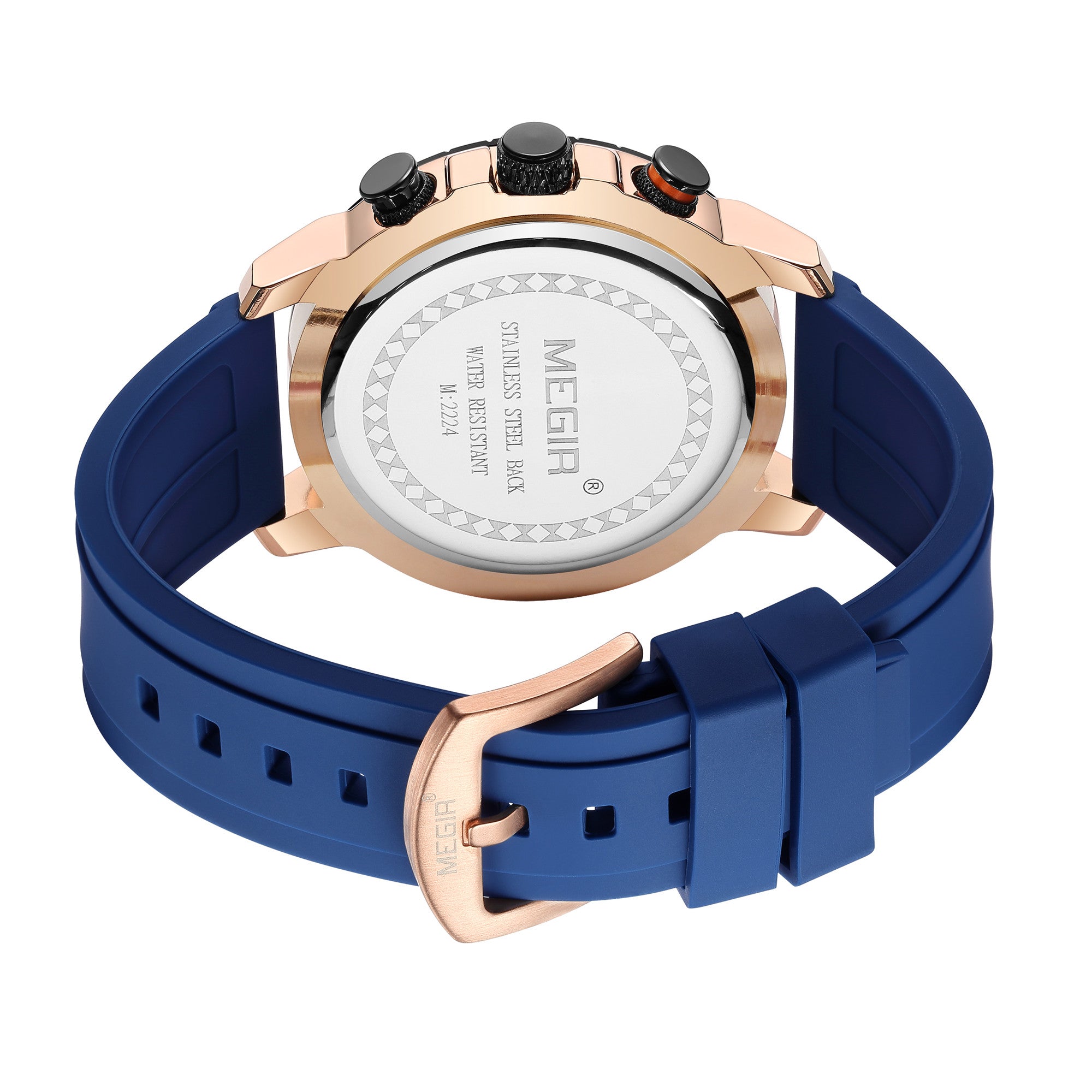 MEGIR Luxury Military Watches for Men Fashion Sport Quartz Wristwatch Waterproof Silicone Band Male Clock Chronograph with Date-16