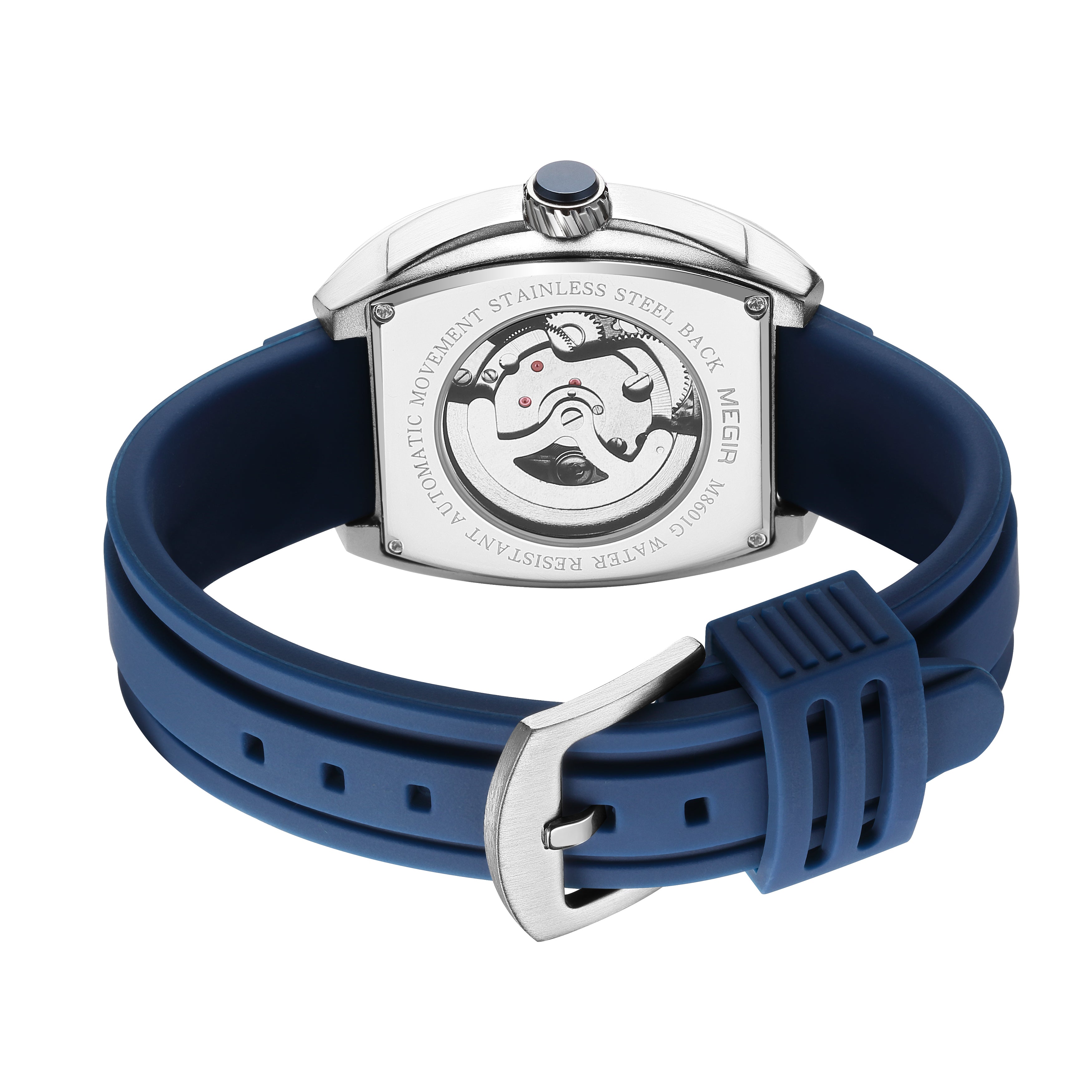 MEGIR Original Luxury Sport Watch for Men Silicone Band Automatic Mechanical Movement WristWatches Luminous Clock Reloj Hombre-12