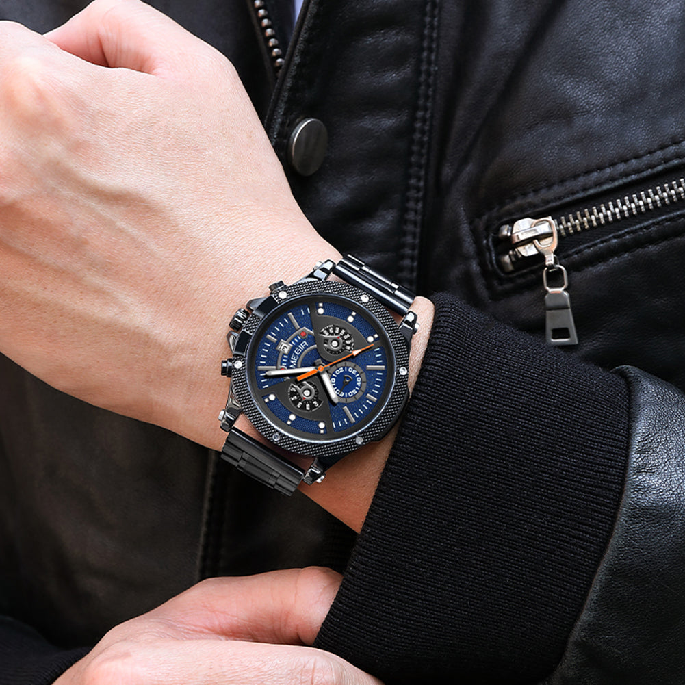 MEGIR Men's Business Watch Top Brand Luxury Quartz Wristwatch Fashion Waterproof Man Military Clock Calendar Reloj Hombre 2216-1